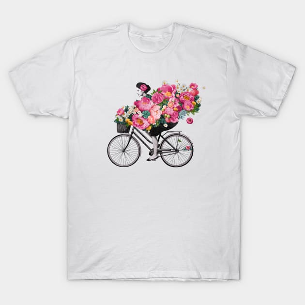 Floral Bicycle T-Shirt by LauraGraves